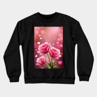 Valentine's Day Flowers and Hearts Crewneck Sweatshirt